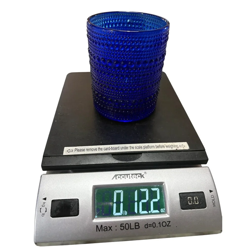Fortessa‎ Jupiter Double Old Fashion Glass, 8 oz, Set of 3, Cobalt Blue VGC